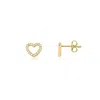 The Lovery Diamond Cut Out Heart Stud Earrings In Blue