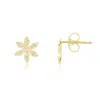 The Lovery Diamond Flower Stud Earrings In Blue