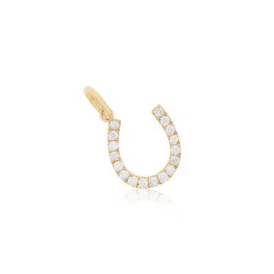The Lovery Diamond Horseshoe Charm In Blue