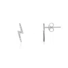 The Lovery Diamond Lightning Bolt Stud Earrings In Blue