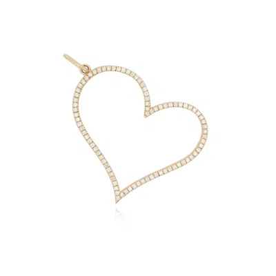 The Lovery Diamond Open Heart Charm In Blue