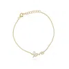 The Lovery Diamond Script Love Bracelet In Gold