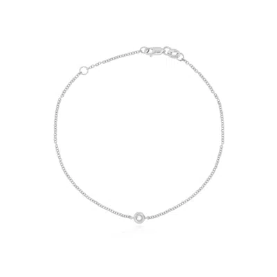 The Lovery Diamond Single Bezel Bracelet In Silver