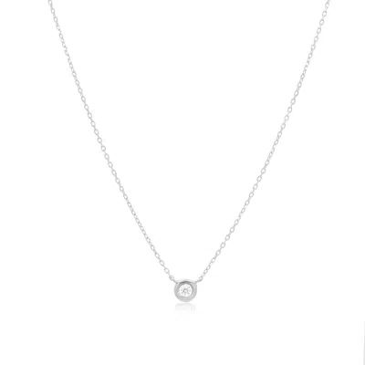 The Lovery Diamond Single Bezel Necklace In Silver