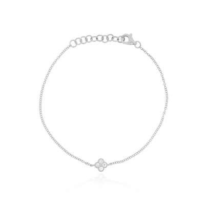 The Lovery Diamond Single Clover Bracelet In Metallic
