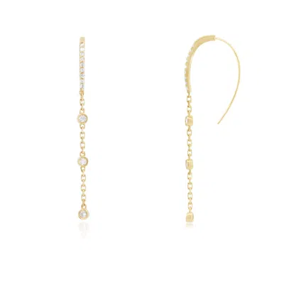 The Lovery Diamond Station Chain Dangle Earrings In Blue