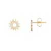 The Lovery Diamond Sun Stud Earrings In Silver
