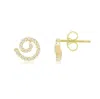 The Lovery Diamond Swirl Stud Earrings In Blue