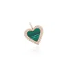 The Lovery Double Diamond Malachite Heart Charm In Green