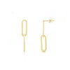 The Lovery Double Link Paperclip Drop Earrings In Multi