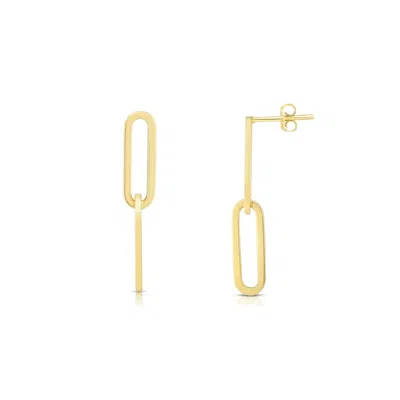 The Lovery Double Link Paperclip Drop Earrings In Multi