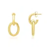 The Lovery Double Oval Link Drop Earrings In Multi