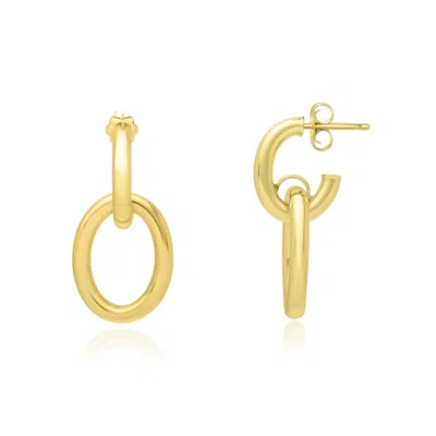 The Lovery Double Oval Link Drop Earrings In Multi