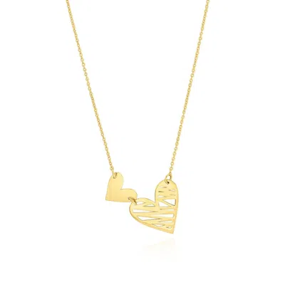 The Lovery Double Woven Heart Necklace In Multi