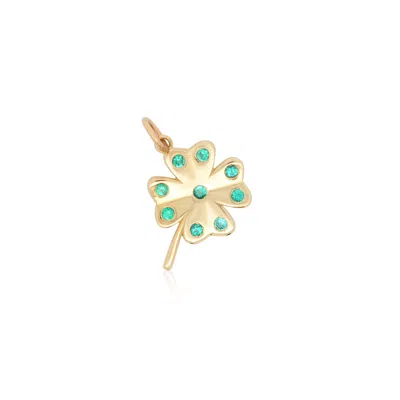The Lovery Emerald Four Leaf Clover Charm In Multi