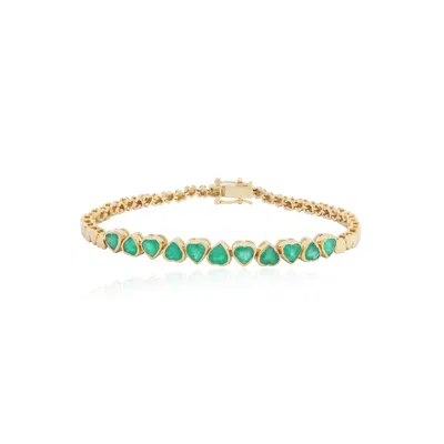 The Lovery Emerald Heart Bracelet In Multi