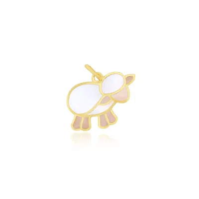 The Lovery Enamel Sheep Charm In White