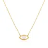 The Lovery Evil Eye Pearl Necklace In Beige