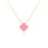 The Lovery Extra Large Bubblegum Pink Single Clover Necklace In Pink