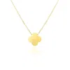 The Lovery Extra Large Gold Single Clover Necklace In Multi