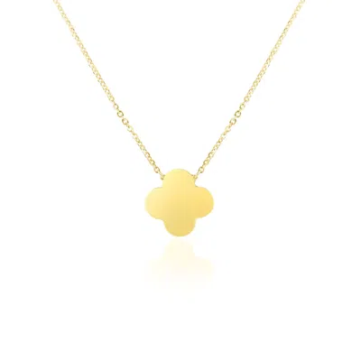 The Lovery Extra Large Gold Single Clover Necklace In Multi
