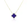 The Lovery Extra Large Lapis Single Clover Necklace In Blue