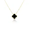The Lovery Extra Large Onyx Single Clover Necklace In Black