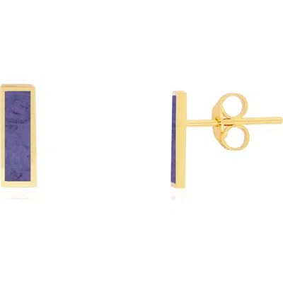 The Lovery Fine Jewelry Amethyst Bar Stud Earrings In Purple