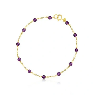The Lovery Fine Jewelry Amethyst Bead Chain Bracelet In Purple