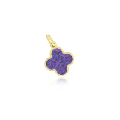 The Lovery Fine Jewelry Amethyst Clover Charm In Purple