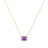 The Lovery Fine Jewelry Amethyst Emerald Cut Single Bezel Necklace In Purple