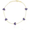 The Lovery Fine Jewelry Amethyst Heart Station Bracelet In Purple
