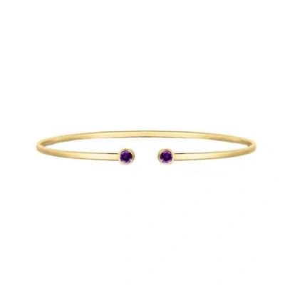 The Lovery Fine Jewelry Amethyst Open Cuff Bangle In Purple