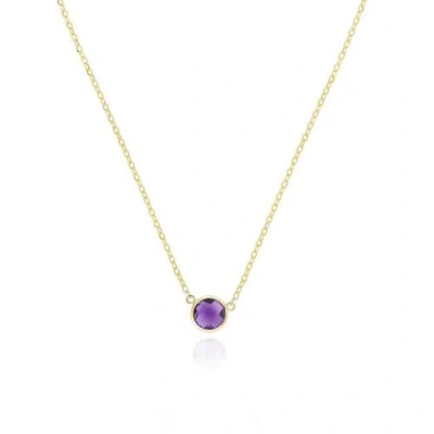 The Lovery Fine Jewelry Amethyst Single Bezel Necklace In Purple