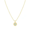 The Lovery Fine Jewelry Aquamarine Beaded Bezel Necklace In Blue