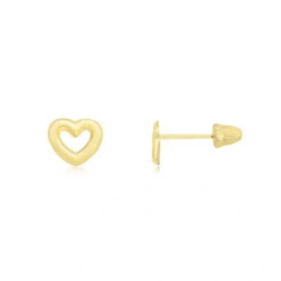 The Lovery Fine Jewelry Baby Open Heart Screw Back Stud Earrings In Gold
