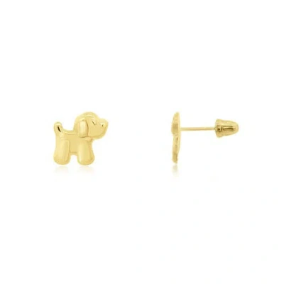The Lovery Fine Jewelry Baby Puppy Screw Back Stud Earrings In Gold