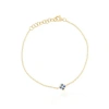 The Lovery Fine Jewelry Blue Sapphire Single Clover Bracelet In Blue