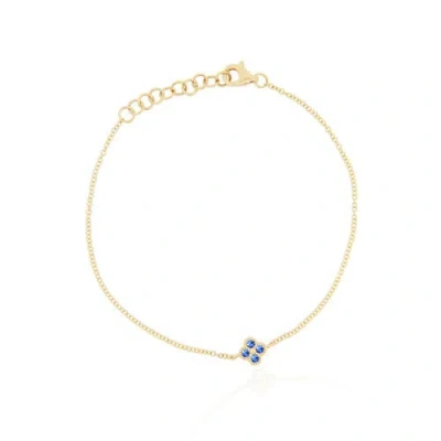 The Lovery Fine Jewelry Blue Sapphire Single Clover Bracelet