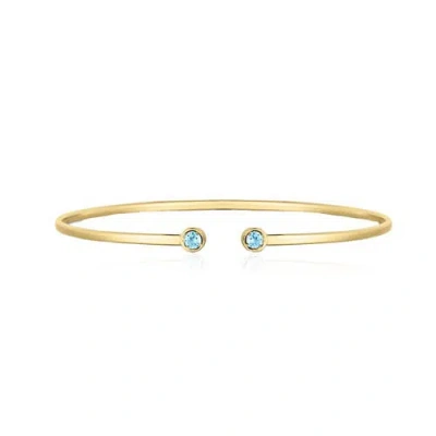 The Lovery Fine Jewelry Blue Topaz Open Cuff Bangle