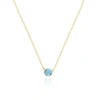 The Lovery Fine Jewelry Blue Topaz Single Bezel Necklace In Blue