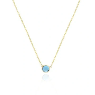 The Lovery Fine Jewelry Blue Topaz Single Bezel Necklace