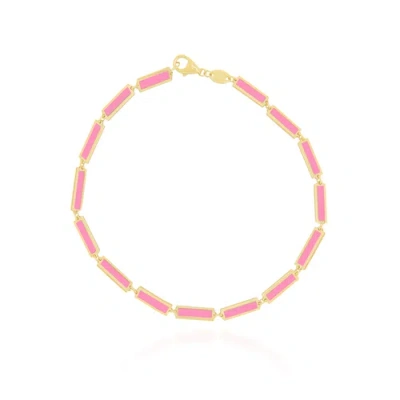 The Lovery Fine Jewelry Bubblegum Pink Bar Bracelet