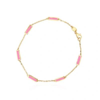 The Lovery Fine Jewelry Bubblegum Pink Bar Chain Bracelet