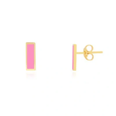 The Lovery Fine Jewelry Bubblegum Pink Bar Stud Earrings