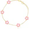 The Lovery Fine Jewelry Bubblegum Pink Daisy Bracelet In Pink
