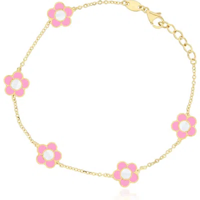 The Lovery Fine Jewelry Bubblegum Pink Daisy Bracelet