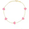 The Lovery Fine Jewelry Bubblegum Pink Heart Station Bracelet In Pink