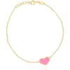 The Lovery Fine Jewelry Bubblegum Pink Single Heart Bracelet In Pink