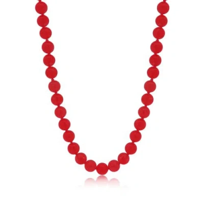 The Lovery Fine Jewelry Carnelian Knotted Bead Necklace In Red